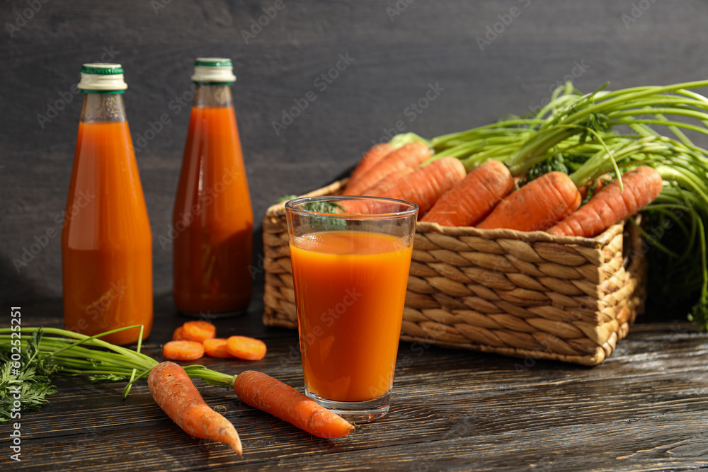 Concept of healthy nutrition and diet with Carrot juice Concept of healthy nutrition and diet with Carrot juice