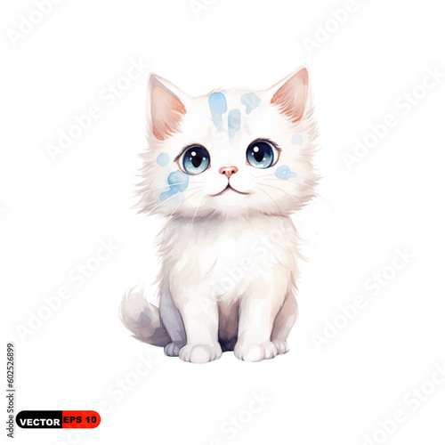 cat cute drawing childish white background