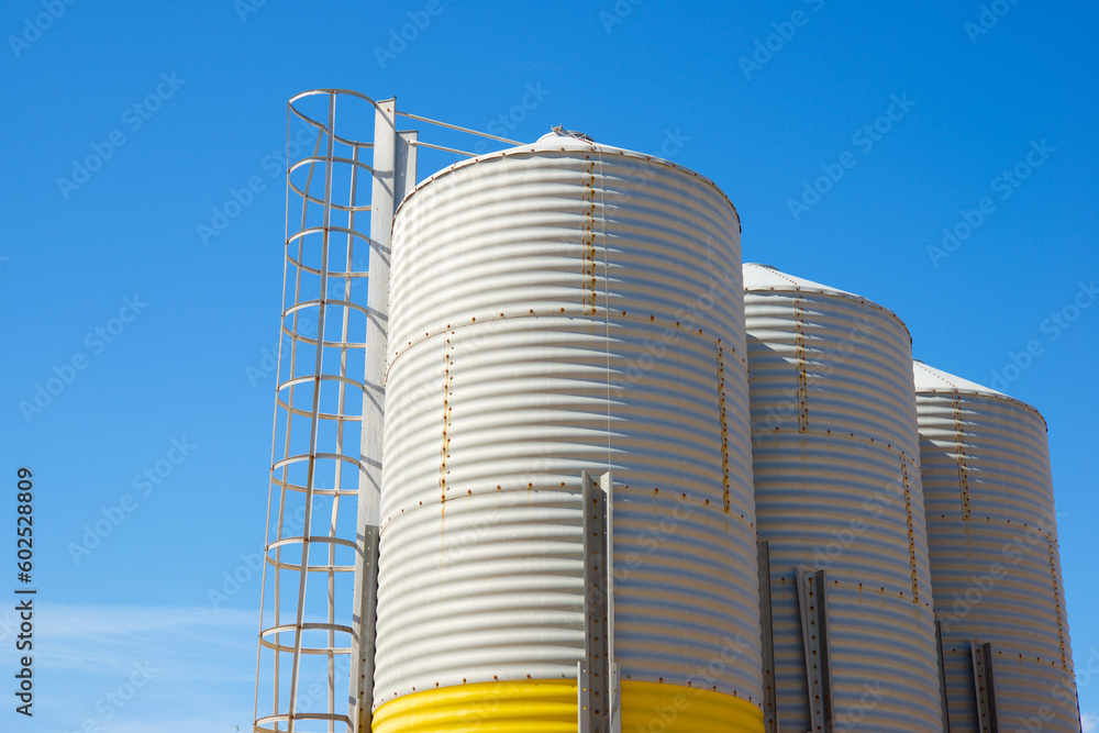 Metal tanks for storing in a farm