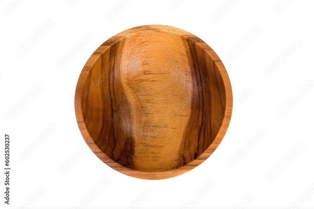 Wooden bowl placed on a white background Wooden bowl placed on a white background