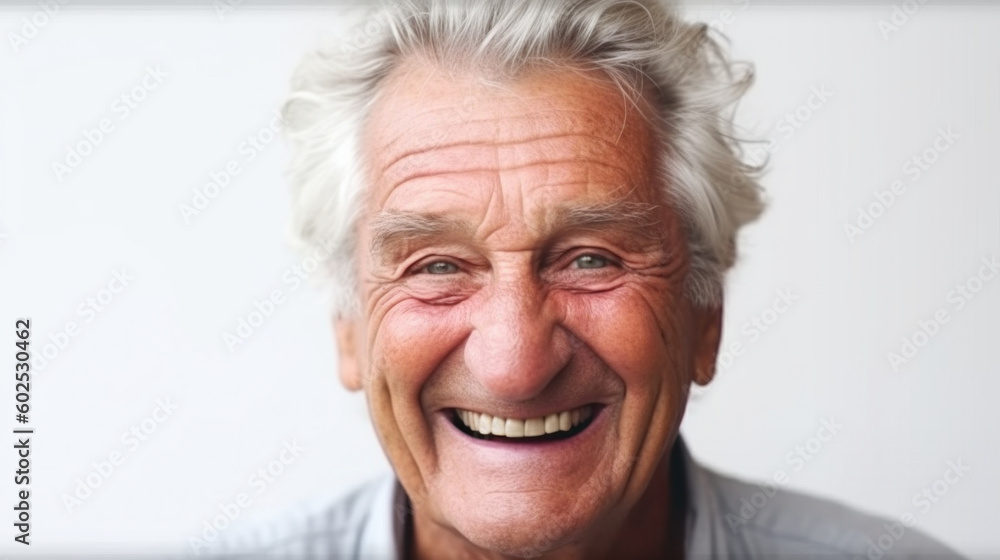 A handsome, happy senior man poses confidently on a studio background. Generative AI A handsome, happy senior man poses confidently on a studio background. Generative AI