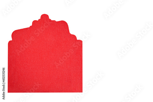 Small red board used for messages on transparent background