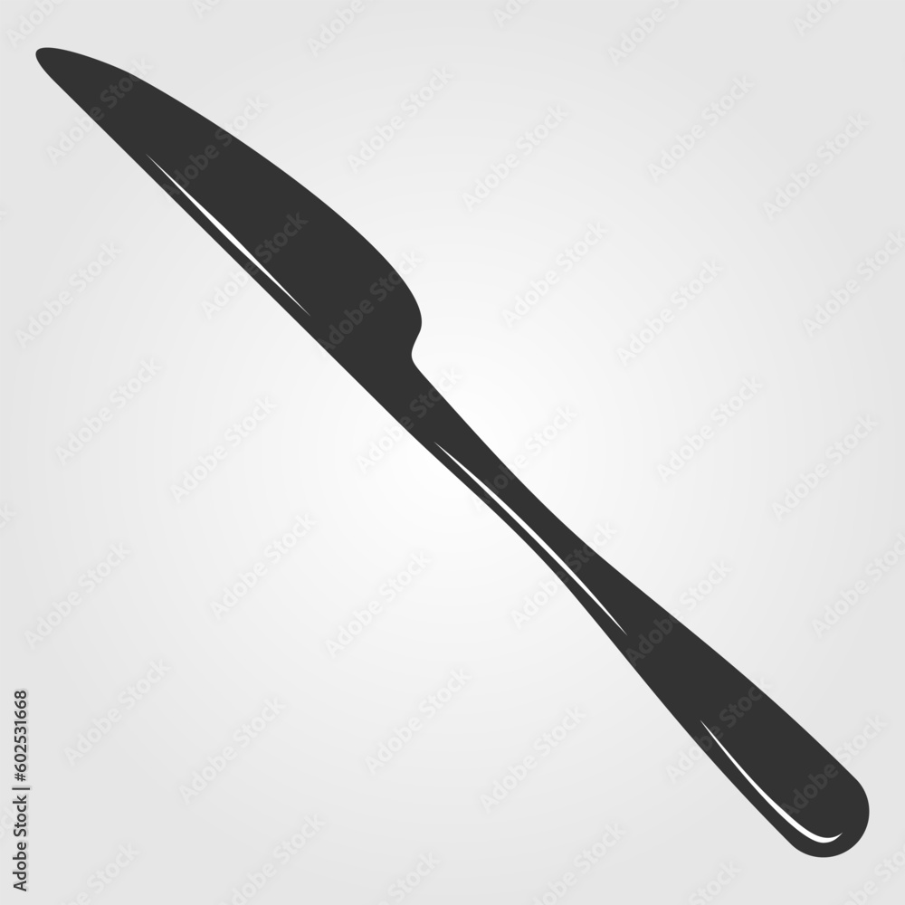 Table knife isolated on white background. Vector illustration