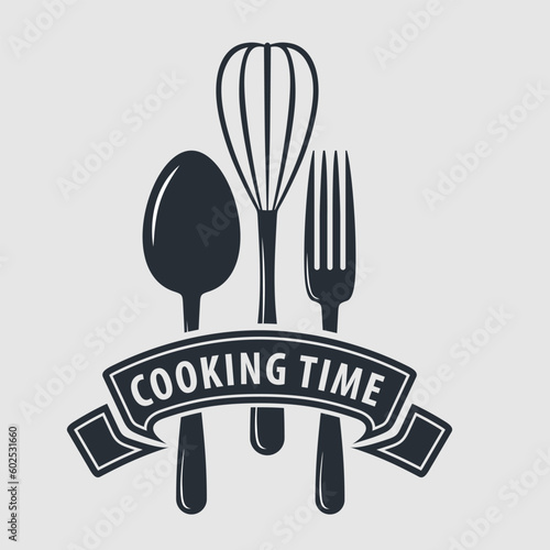 Time to cooking design concept. Vector illustration