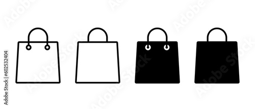 Bag shopping vector icon set. Collection of high quality bag symbol for apps and website