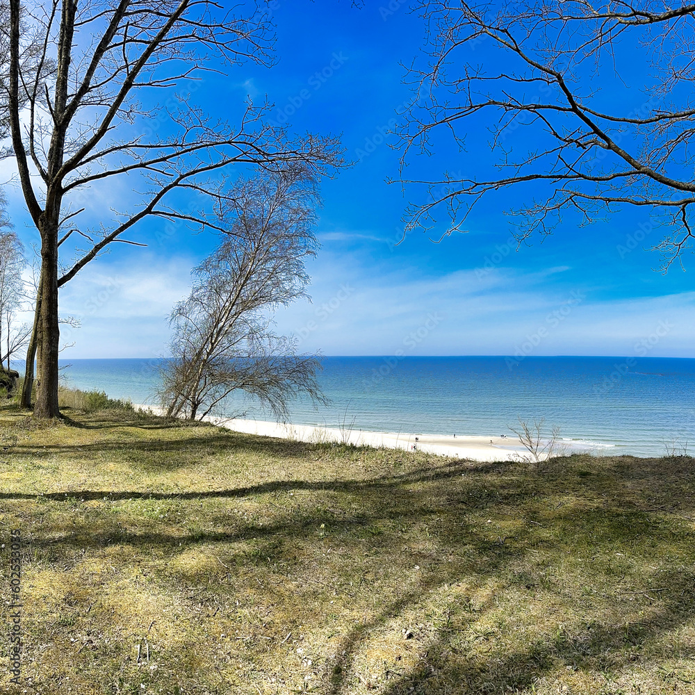 Beach and sea. View of the coast in beautiful weather. Sunny weather by the sea. Beach and sea. View of the coast in beautiful weather. Sunny weather by the sea.