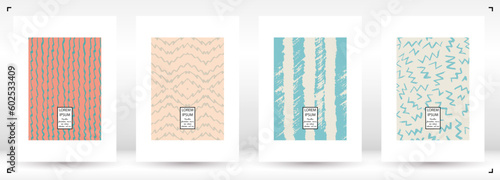 Vector Abstract Hand Drawn Scribble Cover. Minimal Artistic Sketch Poster.