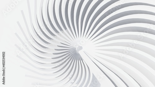 Abstract white background spiral pattern 3d render