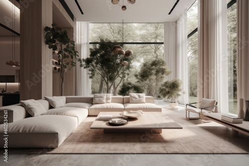 Exquisite Living Room with Comfortable Seating, Beamed Ceilings, and Stylish Decor