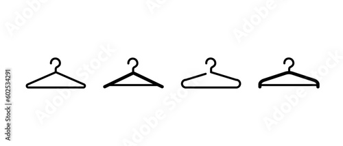 Clothes hanger vector icons set. Clothes rack symbol vector illustration