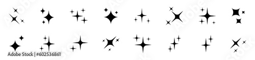 Star vector icon set. Stars collection. Sparkle vector icons. Star sparkle symbols. Twinkle silhouettes. Vector