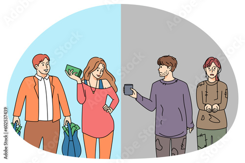 Inequality of poor and rick people in society