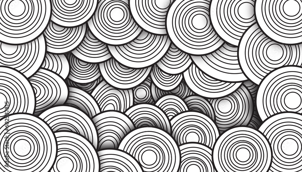Black and White Circles Pattern Doodle Art Eye Illusion Background 3d Black and White Circles Pattern Doodle Art Eye Illusion Background 3d