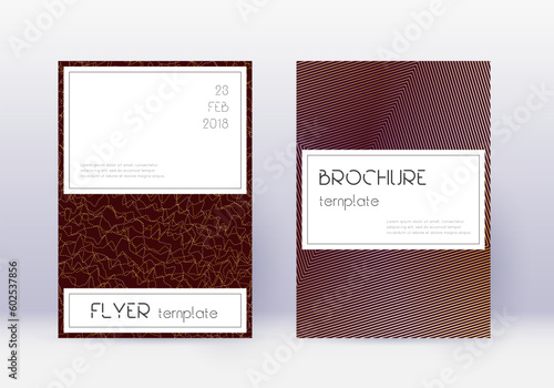 Stylish cover design template set. Gold abstract l