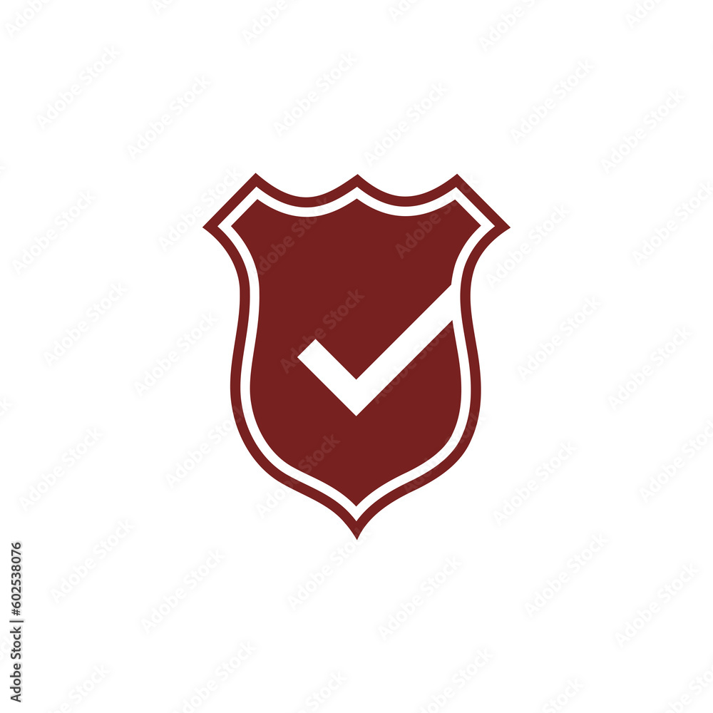 Shield with check mark icon isolated on transparent background
