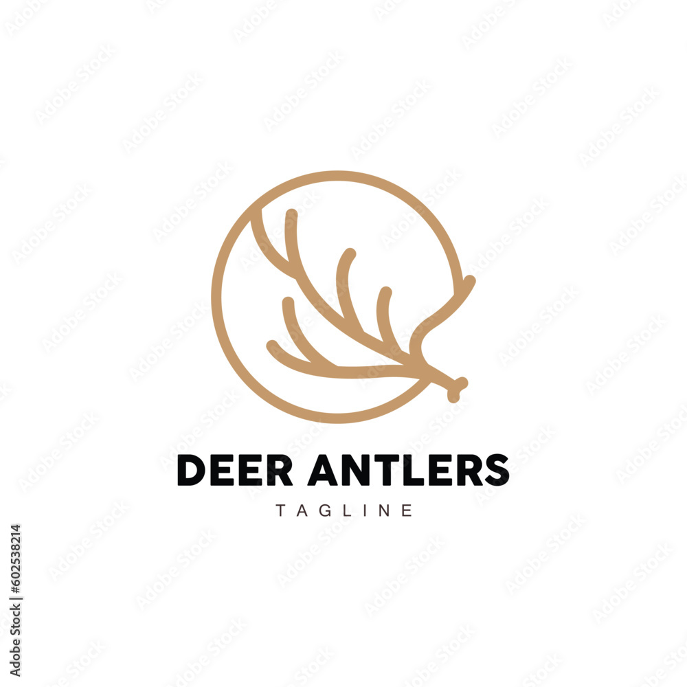 Deer Horn Logo, Animal Vector, Minimalist Simple Design, Illustration Symbol Icon Deer Horn Logo, Animal Vector, Minimalist Simple Design, Illustration Symbol Icon