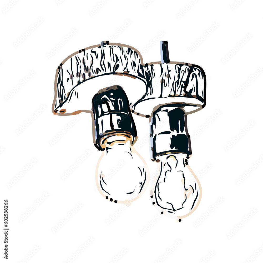 Obraz premium Color sketch of lighting lamp with transparent background