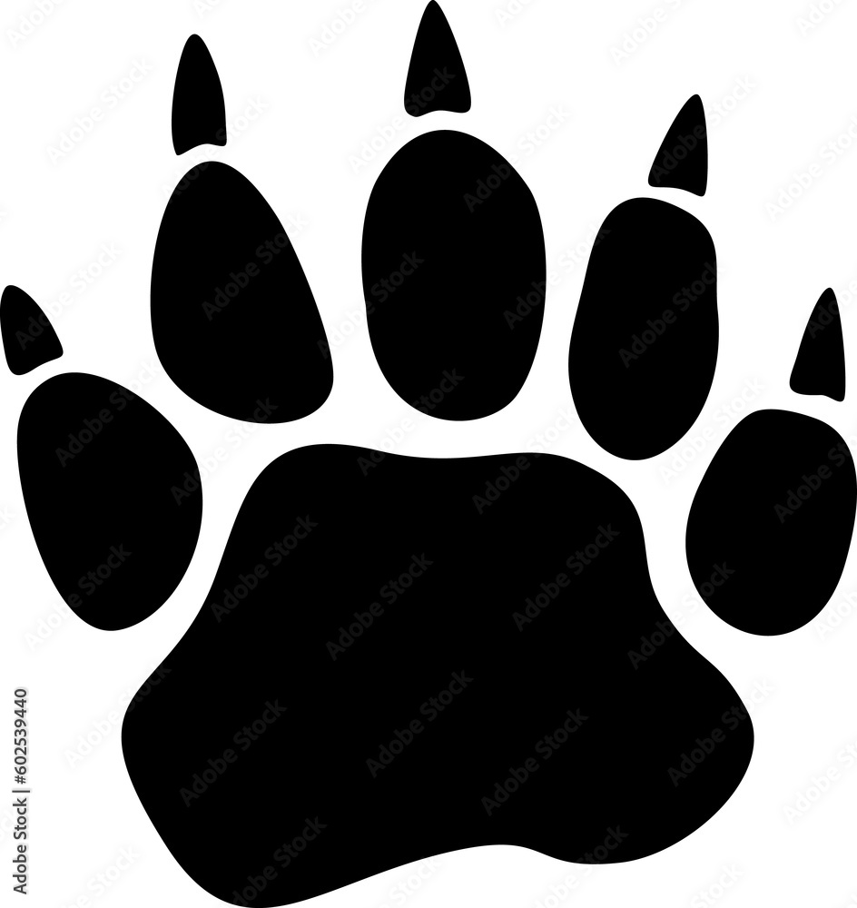 Fototapeta premium Bear Paw Print PNG Illustration