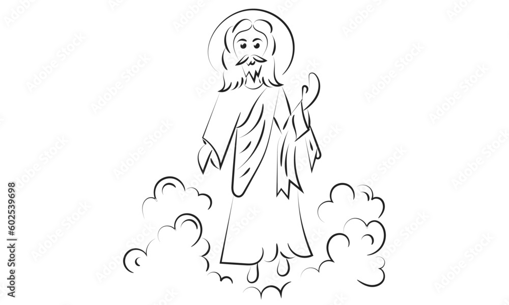 Happy Ascension Day Design with Jesus Christ In Heaven Happy Ascension Day Design with Jesus Christ In Heaven
