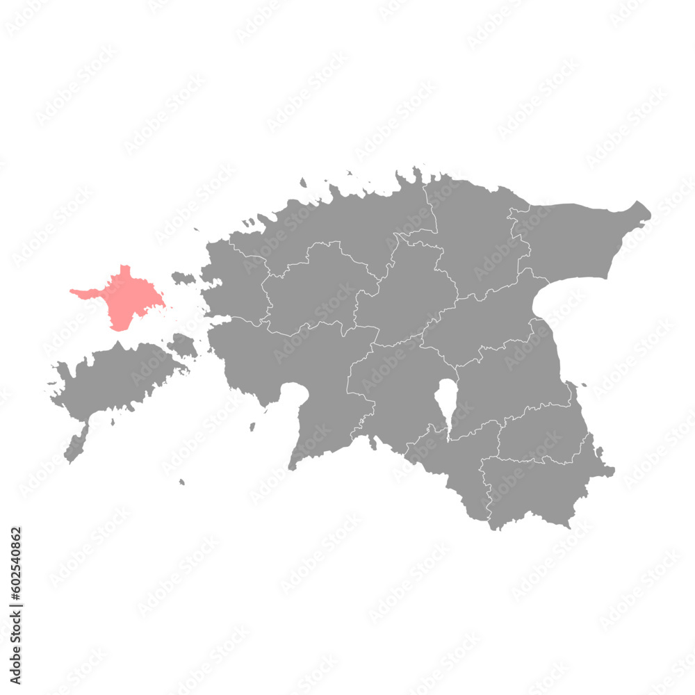 Hiiu county map, the state administrative subdivision of Estonia. Vector illustration.