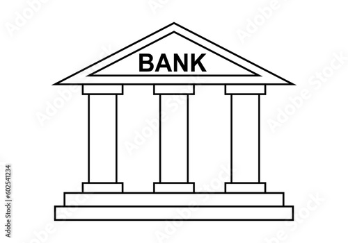 Icono de banco en trazo negro