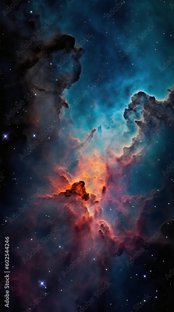 Space with stars and nebula created with AI