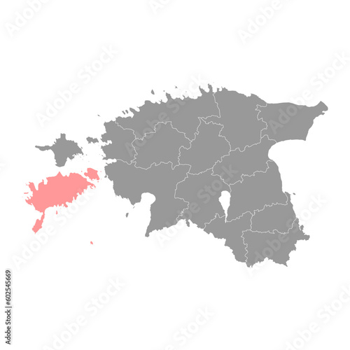 Saare county map  the state administrative subdivision of Estonia. Vector illustration.