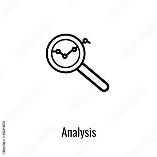 Analysis line icon. Lup vector outline sign.