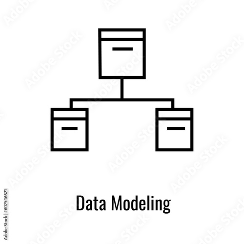 Data modeling line icon. Business data outline sign.