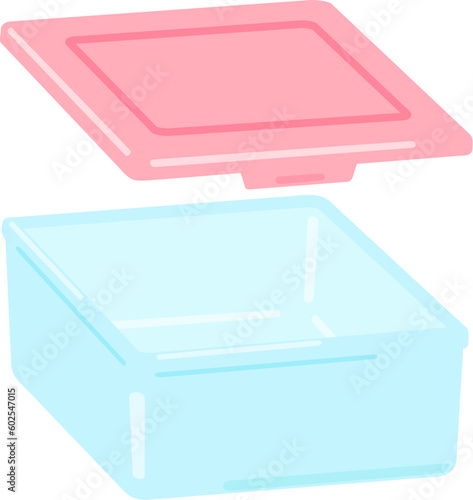 ガラス製の四角い食品保存容器