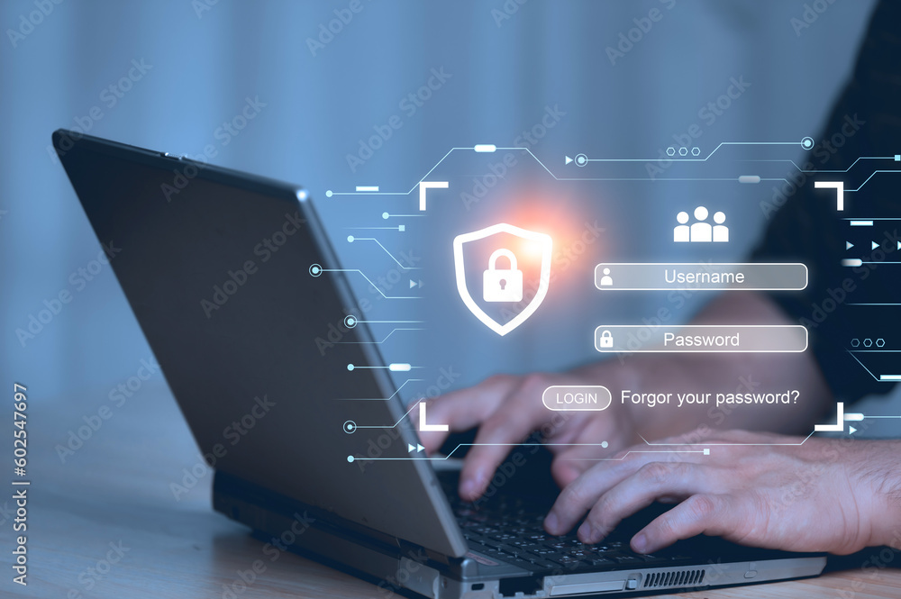Cybersecurity concept,2FA authentication for log in,Protech your account,Use key 2 step for sign in,User authentication system with username and password Cybersecurity concept,2FA authentication for log in,Protech your account,Use key 2 step for sign in,User authentication system with username and password