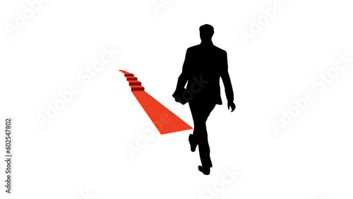 Businessman with case silhouette