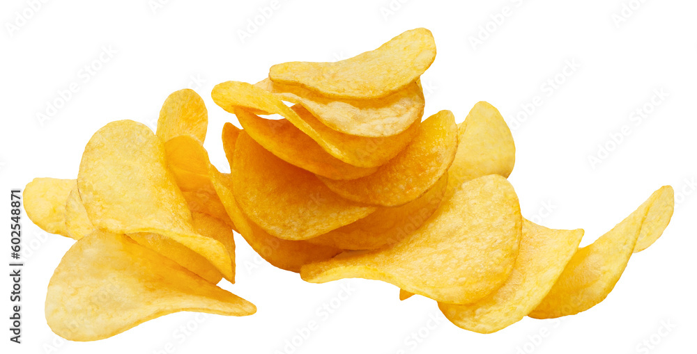 Naklejka premium Delicious potato chips cut out