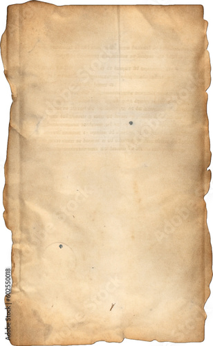 Vintage Paper with Distressed Texture and Torn Aged Edges: Rustic Brown