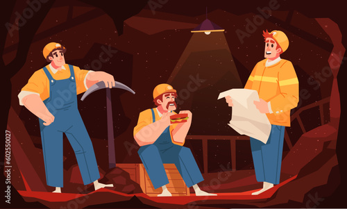 Flat Colored Mining Composition