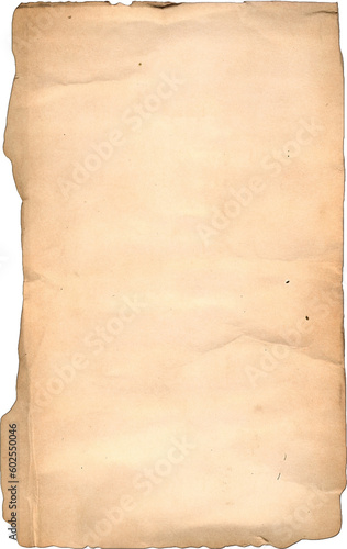Vintage Paper with Distressed Texture and Torn Aged Edges: Rustic Brown