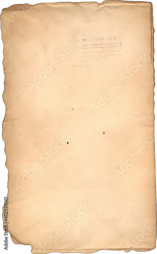 Vintage Paper with Distressed Texture and Torn Aged Edges: Rustic Brown