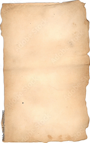 Vintage Paper with Distressed Texture and Torn Aged Edges: Rustic Brown