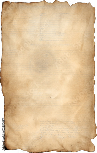 Vintage Paper with Distressed Texture and Torn Aged Edges: Rustic Brown