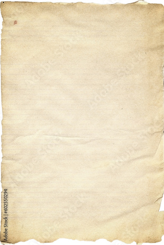 Vintage Paper with Distressed Texture and Torn Aged Edges: Rustic Brown