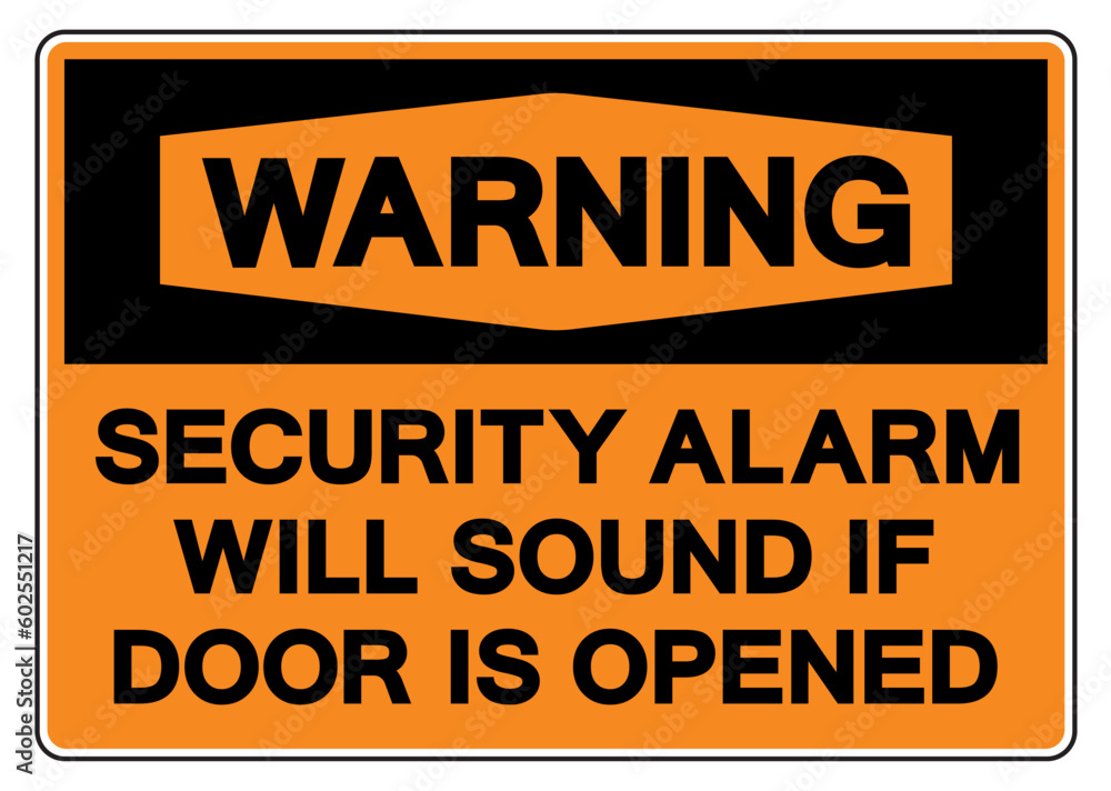 Warning Security Alarm Will Sound If Door Is Opened Symbol Sign, Vector Illustration, Isolate On White Background Label. EPS10