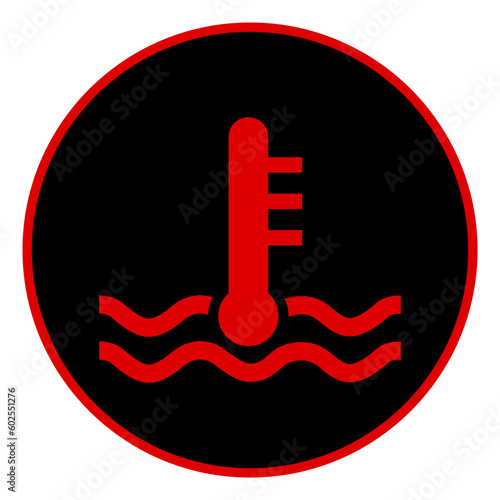 Engine Temperature Warning Light Symbol Sign, Vector Illustration, Isolate On White Background Label. EPS10