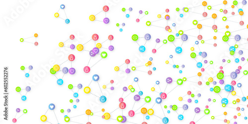 Social media marketing icons internet tags target