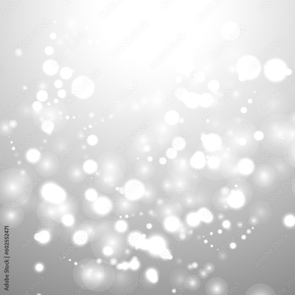 silver background bokeh bling snow flake confetti