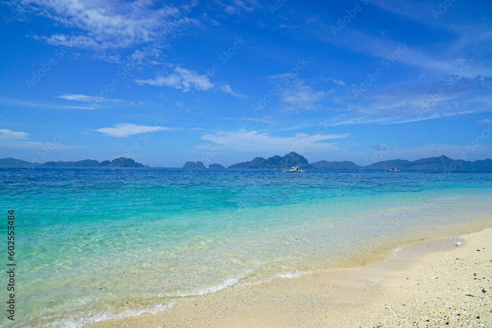 tropical idyllic beach on palawan island in el nido