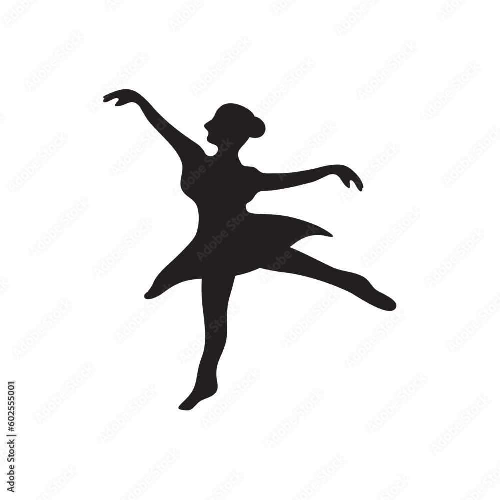 Silhouette dance icon logo vector