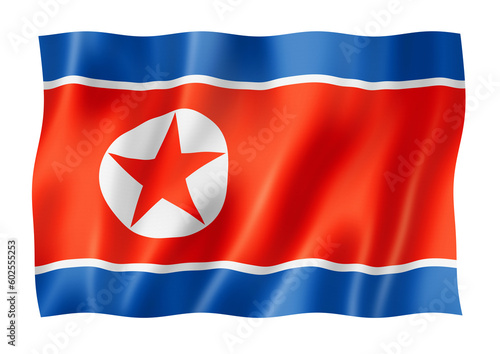 North Korean flag isolated on white