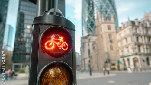Red traffic light for cyclists in the city of London © WD Stockphotos