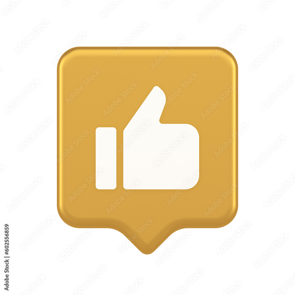 Like thumb up approve rating button confirmation cool website networking 3d realistic speech bubble icon Like thumb up approve rating button confirmation cool website networking 3d realistic speech bubble icon
