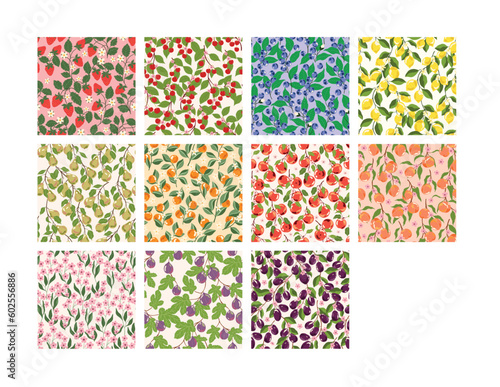 berry sunny shine clipart pattern seamless